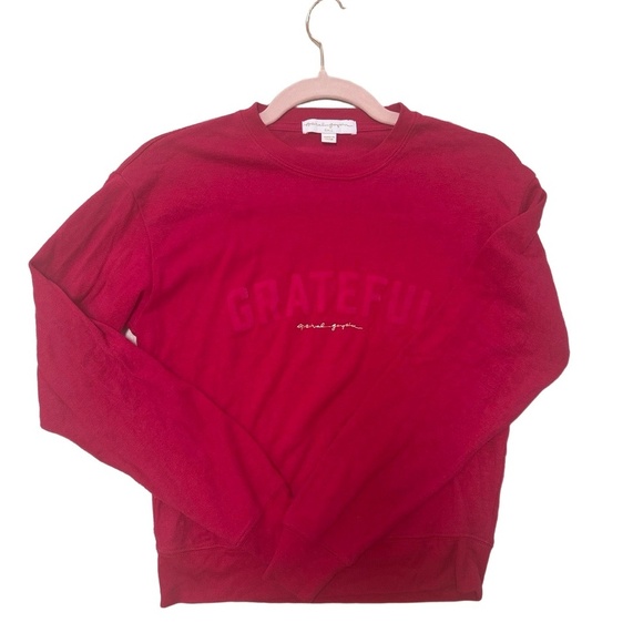 Spiritual Gangster Womens Small Red Grateful Graphic Crewneck Sweatshirt - Picture 7 of 8